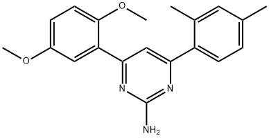 4-(2,5-dimethoxyphenyl)-6-(2,4-dimethylphenyl)pyrimidin-2-amine 结构式