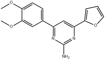 4-(3,4-dimethoxyphenyl)-6-(furan-2-yl)pyrimidin-2-amine 结构式