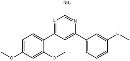 4-(2,4-dimethoxyphenyl)-6-(3-methoxyphenyl)pyrimidin-2-amine 结构式