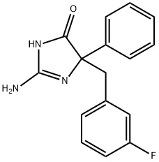 2-amino-5-[(3-fluorophenyl)methyl]-5-phenyl-4,5-dihydro-1H-imidazol-4-one Structure