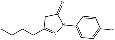 3-ブチル-1-(4-フルオロフェニル)-4,5-ジヒドロ-1H-ピラゾール-5-オン 化学構造式