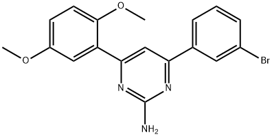 4-(3-bromophenyl)-6-(2,5-dimethoxyphenyl)pyrimidin-2-amine,1354939-52-8,结构式