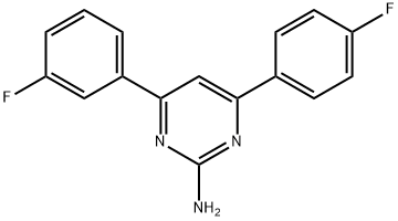 4-(3-fluorophenyl)-6-(4-fluorophenyl)pyrimidin-2-amine 结构式