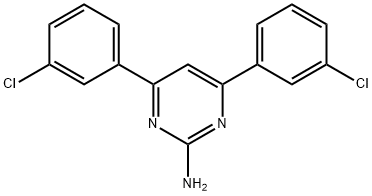 4,6-bis(3-chlorophenyl)pyrimidin-2-amine 化学構造式