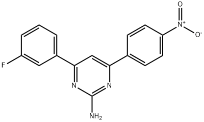 4-(3-fluorophenyl)-6-(4-nitrophenyl)pyrimidin-2-amine 化学構造式