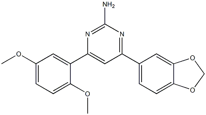 4-(2H-1,3-benzodioxol-5-yl)-6-(2,5-dimethoxyphenyl)pyrimidin-2-amine Struktur