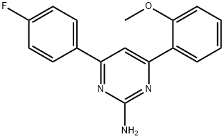 4-(4-fluorophenyl)-6-(2-methoxyphenyl)pyrimidin-2-amine,1354940-42-3,结构式
