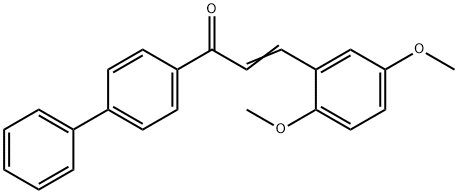 (2E)-1-{[1,1'-ビフェニル]-4-イル}-3-(2,5-ジメトキシフェニル)プロプ-2-エン-1-オン 化学構造式