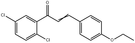 (2E)-1-(2,5-ジクロロフェニル)-3-(4-エトキシフェニル)プロプ-2-エン-1-オン 化学構造式