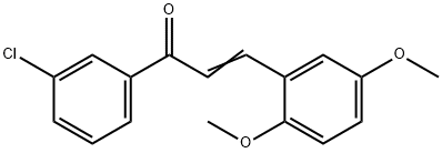 (2E)-1-(3-クロロフェニル)-3-(2,5-ジメトキシフェニル)プロプ-2-エン-1-オン 化学構造式