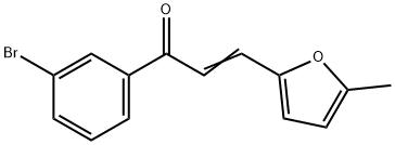 (2E)-1-(3-bromophenyl)-3-(5-methylfuran-2-yl)prop-2-en-1-one Struktur
