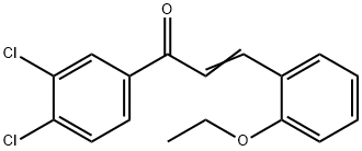 (2E)-1-(3,4-ジクロロフェニル)-3-(2-エトキシフェニル)プロプ-2-エン-1-オン 化学構造式