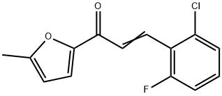 (2E)-3-(2-chloro-6-fluorophenyl)-1-(5-methylfuran-2-yl)prop-2-en-1-one 化学構造式