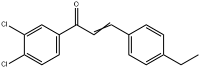(2E)-1-(3,4-ジクロロフェニル)-3-(4-エチルフェニル)プロプ-2-エン-1-オン 化学構造式