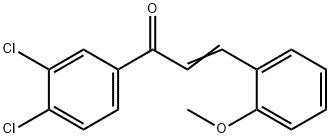 (2E)-1-(3,4-ジクロロフェニル)-3-(2-メトキシフェニル)プロプ-2-エン-1-オン 化学構造式