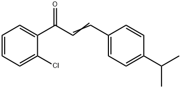 (2E)-1-(2-クロロフェニル)-3-[4-(プロパン-2-イル)フェニル]プロプ-2-エン-1-オン 化学構造式