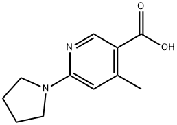 4-Methyl-6-pyrrolidin-1-yl-nicotinic acid 结构式