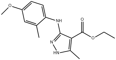ETHYL 5-(4-METHOXY-2-METHYLPHENYLAMINO)-3-METHYL-1H-PYRAZOLE-4-CARBOXYLATE 结构式