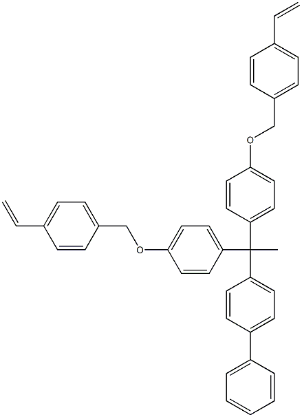 1,1'-Biphenyl, 4-[1,1-bis[4-[(4-ethenylphenyl)methoxy]phenyl]ethyl]- Structure