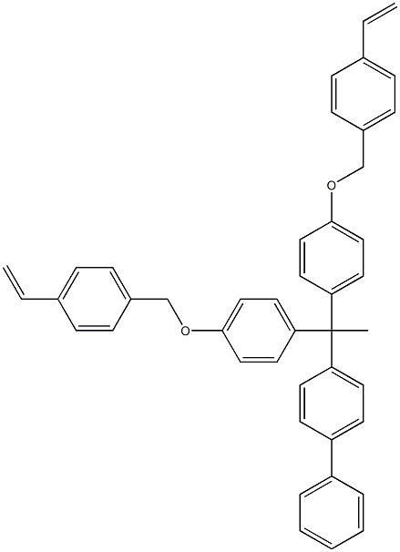 1,1'-Biphenyl, 4-[1,1-bis[4-[(4-ethenylphenyl)methoxy]phenyl]ethyl]- 化学構造式