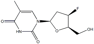 1-[(2R,4R,5R)-4-fluoro-5-(hydroxymethyl)oxolan-2-yl]-5-methylpyrimidine-2,4-dione,135886-29-2,结构式