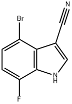 4-溴-7-氟-1H-吲哚-3-甲腈 结构式