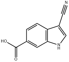 3-氰基-1H-吲哚-6-羧酸,1360958-85-5,结构式