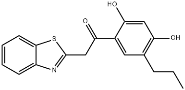 2-(benzo[d]thiazol-2-yl)-1-(2,4-dihydroxy-5-propylphenyl)ethan-1-one Structure