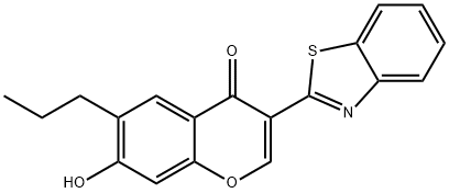 3-(benzo[d]thiazol-2-yl)-7-hydroxy-6-propyl-4H-chromen-4-one 化学構造式