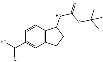 1-((TERT-BUTOXYCARBONYL)AMINO)-2,3-DIHYDRO-1H-INDENE-5-CARBOXYLIC ACID Structure