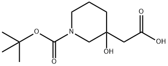2-(1-[(Tert-Butoxy)Carbonyl]-3-Hydroxypiperidin-3-Yl)Acetic Acid Structure