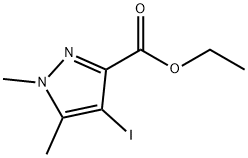 4-Iodo-1,5-dimethyl-1H-pyrazole-3-carboxylic acid ethyl ester Structure