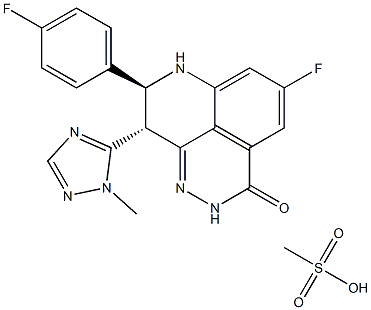 (8S,9R)-5-fluoro-8-(4-fluorophenyl)-9-(1-methyl-1H-1,2,4-triazol-5-yl)-2,7,8,9-tetrahydro-3H-pyrido[4,3,2-de]phthalazin-3-one methanesulfonate Structure