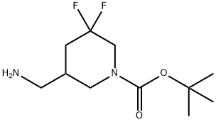 5-(アミノメチル)-3,3-ジフルオロピペリジン-1-カルボン酸TERT-ブチル 化学構造式