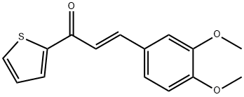 (2E)-3-(3,4-dimethoxyphenyl)-1-(thiophen-2-yl)prop-2-en-1-one 化学構造式