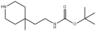 (2-(4-甲基哌啶-4-基)乙基)氨基甲酸叔丁酯, 1374654-40-6, 结构式