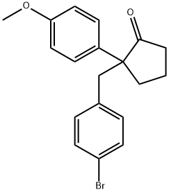 2-(4-bromobenzyl)-2-(4-methoxyphenyl)cyclopentan-1-one Structure