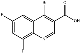 4-Bromo-6,8-difluoro-quinoline-3-carboxylic acid 化学構造式