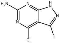 4-氯-3-碘-1H-吡唑并[3,4-D]嘧啶-6-胺, 1379343-90-4, 结构式