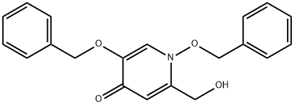 1,5-bis(benzyloxy)-2-(hydroxymethyl)pyridin-4(1H)-one 化学構造式