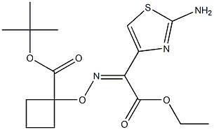 tert-butyl(Z)-1-(((1-(2-aminothiazol-4-yl)-2-ethoxy-2-oxoethylidene)amino)oxy)cyclobutane-1-carboxylate Struktur