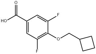 4-(Cyclobutylmethoxy)-3,5-difluorobenzoic acid Struktur