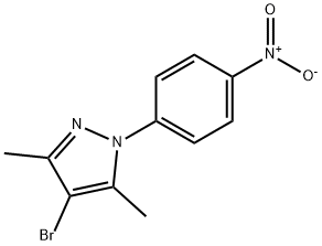4-Bromo-3,5-dimethyl-1-(4-nitro-phenyl)-1H-pyrazole 化学構造式