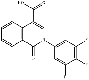 1-Oxo-2-(3,4,5-trifluoro-phenyl)-1,2-dihydro-isoquinoline-4-carboxylic acid 化学構造式