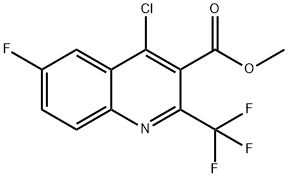 METHYL 4-CHLORO-6-FLUORO-2-(TRIFLUOROMETHYL)QUINOLINE-3-CARBOXYLATE, 1384264-64-5, 结构式