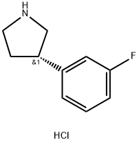 (S)-3-(3-FLUOROPHENYL)PYRROLIDINE HCL 化学構造式