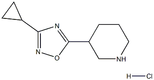 3-(3-Cyclopropyl-1,2,4-oxadiazol-5-yl)piperidine hydrochloride Structure