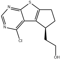 (S)-2-(4-Chloro-6,7-Dihydro-5H-Cyclopenta[4,5]Thieno[2,3-D]Pyrimidin-5-Yl)Ethanol Struktur