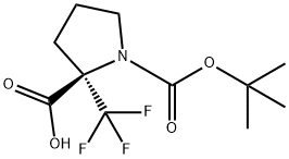 (R)-1-(TERT-BUTOXYCARBONYL)-2-(TRIFLUOROMETHYL)PYRROLIDINE-2-CARBOXYLIC ACID,1393524-14-5,结构式