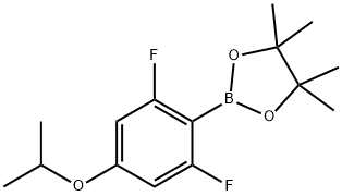 2-(2,6-DIFLUORO-4-ISOPROPOXYPHENYL)-4,4,5,5-TETRAMETHYL-1,3,2-DIOXABOROLANE, 1395282-52-6, 结构式